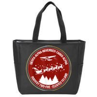 Santa Airlines Aviation Holiday Retro Pilot Christmas Zip Tote Bag