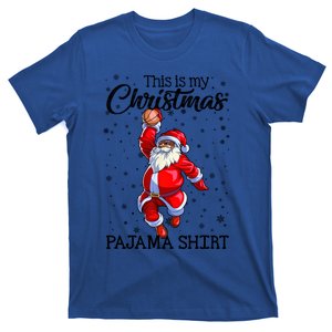 Santa Afro American Basketball This Is My Christmas Pajama Gift T-Shirt