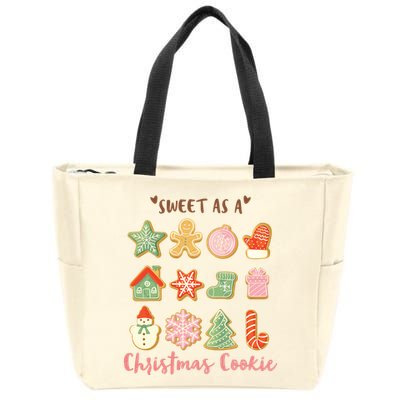 Sweet As A Christmas Cookie Cute Holiday Zip Tote Bag