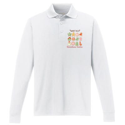 Sweet As A Christmas Cookie Cute Holiday Performance Long Sleeve Polo