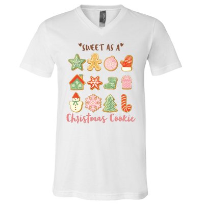 Sweet As A Christmas Cookie Cute Holiday V-Neck T-Shirt