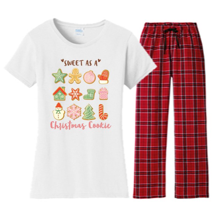 Sweet As A Christmas Cookie Cute Holiday Women's Flannel Pajama Set