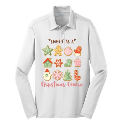 Sweet As A Christmas Cookie Cute Holiday Silk Touch Performance Long Sleeve Polo