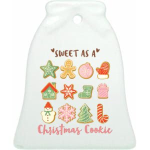 Sweet As A Christmas Cookie Cute Holiday Ceramic Bell Ornament