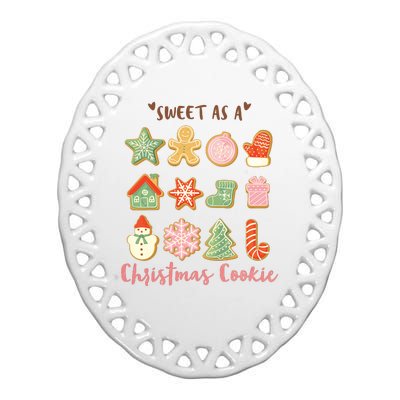 Sweet As A Christmas Cookie Cute Holiday Ceramic Oval Ornament