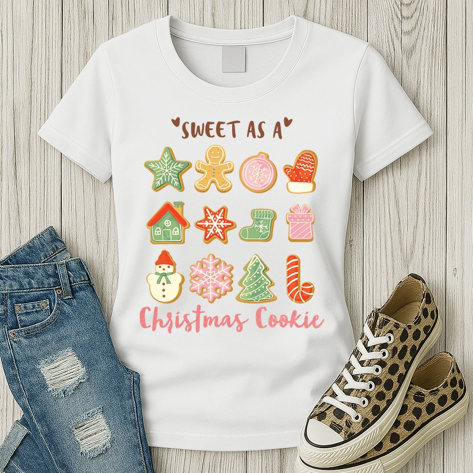 Sweet As A Christmas Cookie Cute Holiday Womens T-Shirt