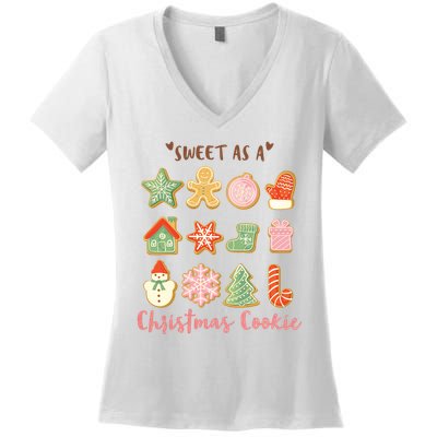 Sweet As A Christmas Cookie Cute Holiday Women's V-Neck T-Shirt