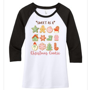 Sweet As A Christmas Cookie Cute Holiday Women's Tri-Blend 3/4-Sleeve Raglan Shirt