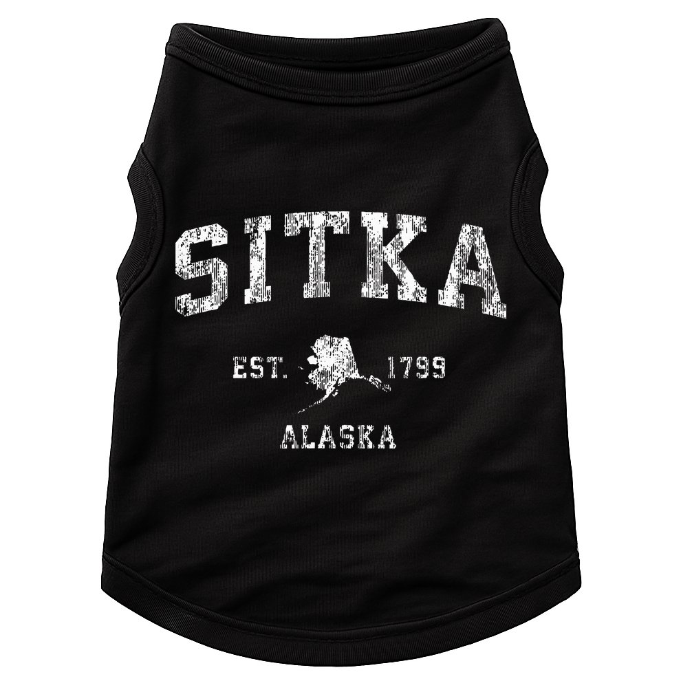 Sitka Alaska Ak Vintage Athletic Sports Design Doggie Tank