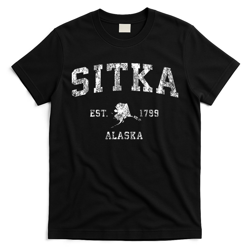 Sitka Alaska Ak Vintage Athletic Sports Design T-Shirt
