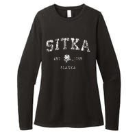 Sitka Alaska Ak Vintage Athletic Sports Design Womens CVC Long Sleeve Shirt