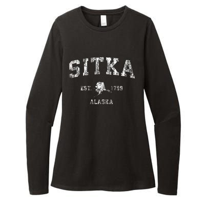 Sitka Alaska Ak Vintage Athletic Sports Design Womens CVC Long Sleeve Shirt