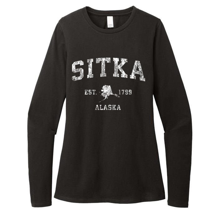 Sitka Alaska Ak Vintage Athletic Sports Design Womens CVC Long Sleeve Shirt