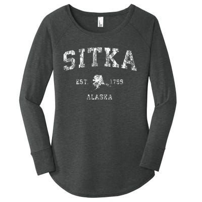 Sitka Alaska Ak Vintage Athletic Sports Design Women's Perfect Tri Tunic Long Sleeve Shirt