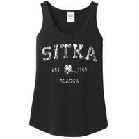 Sitka Alaska Ak Vintage Athletic Sports Design Ladies Essential Tank