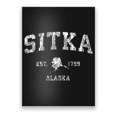 Sitka Alaska Ak Vintage Athletic Sports Design Poster