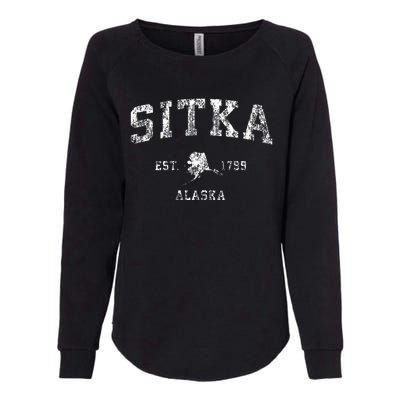 Sitka Alaska Ak Vintage Athletic Sports Design Womens California Wash Sweatshirt