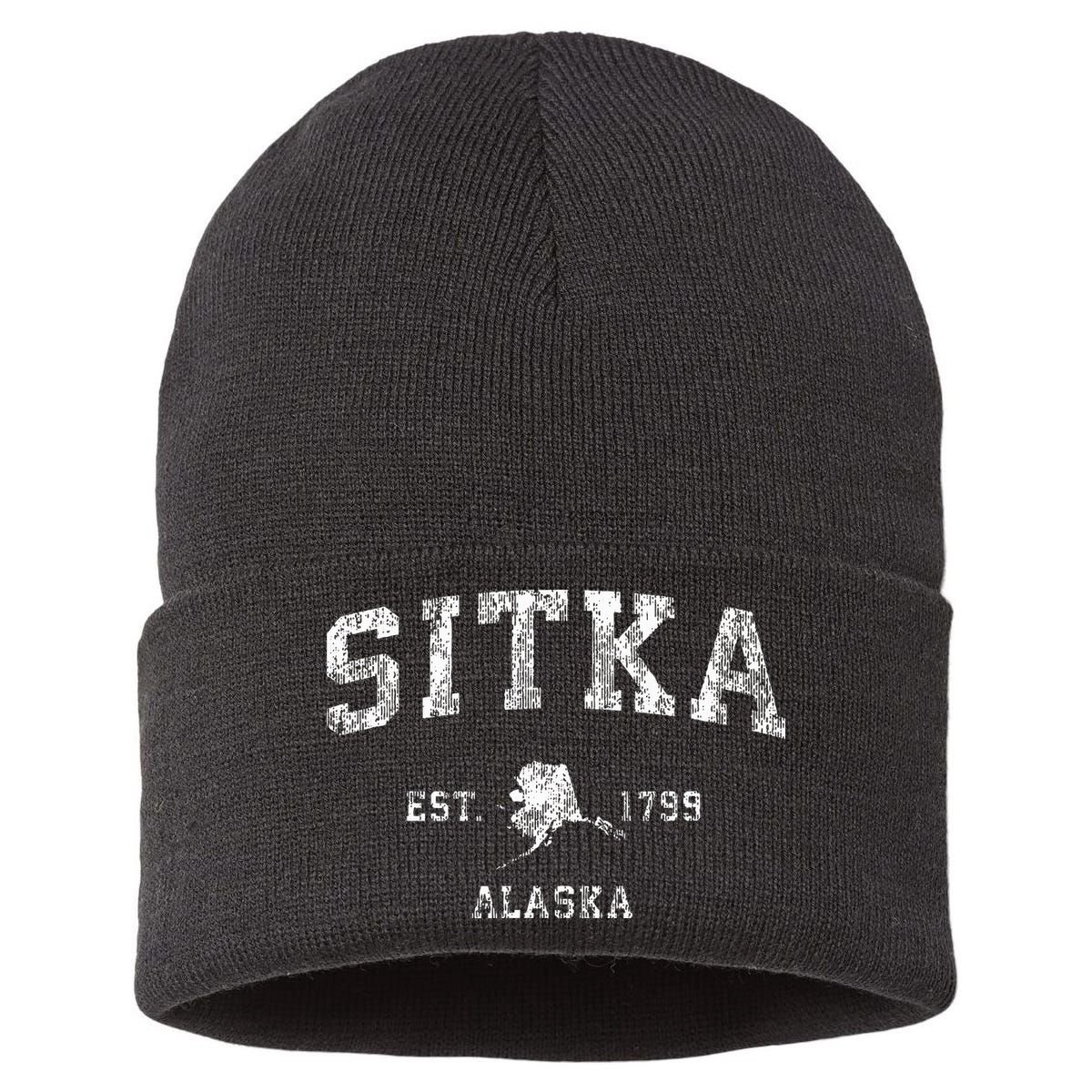 Sitka Alaska Ak Vintage Athletic Sports Design Sustainable Knit Beanie