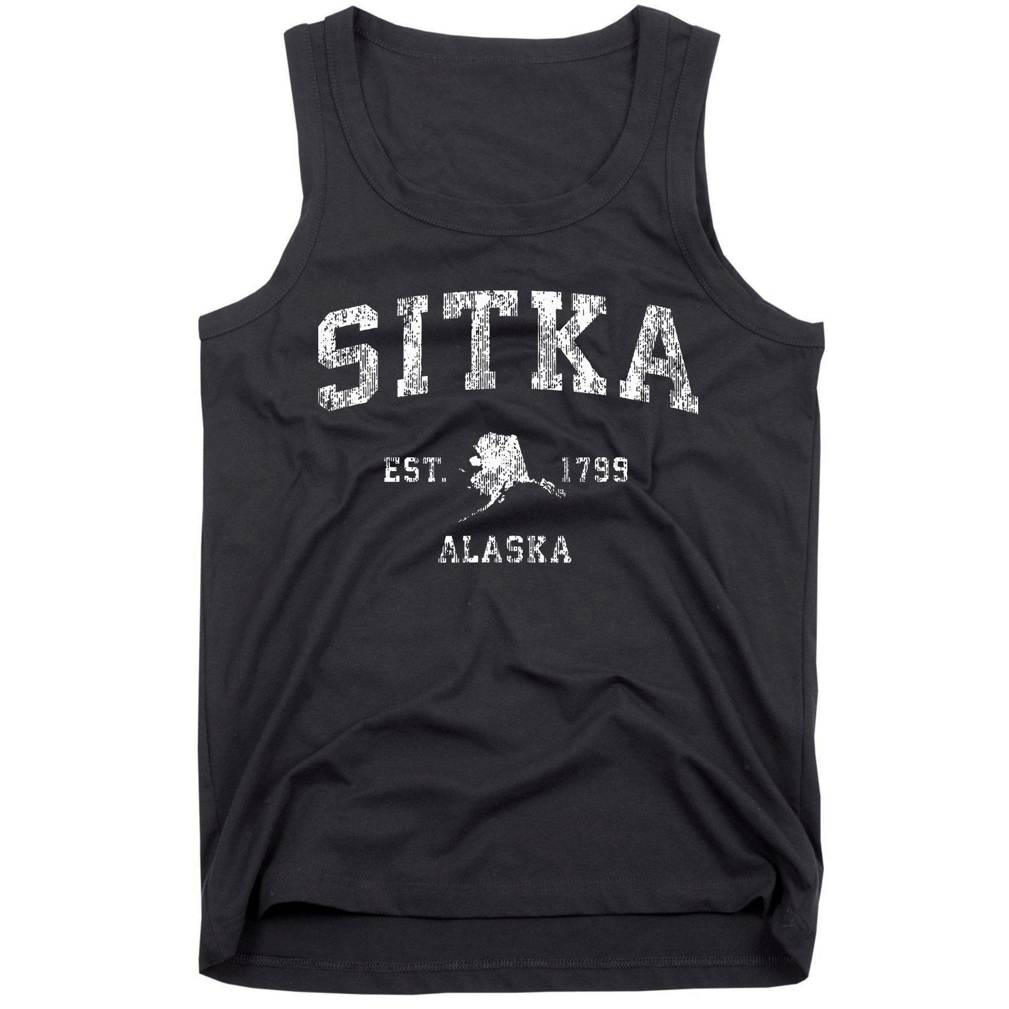 Sitka Alaska Ak Vintage Athletic Sports Design Tank Top