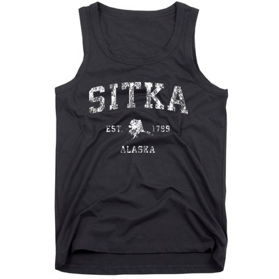 Sitka Alaska Ak Vintage Athletic Sports Design Tank Top