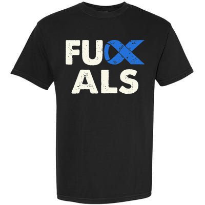Support ALS Awareness Month Costume Blue Ribbon Garment-Dyed Heavyweight T-Shirt