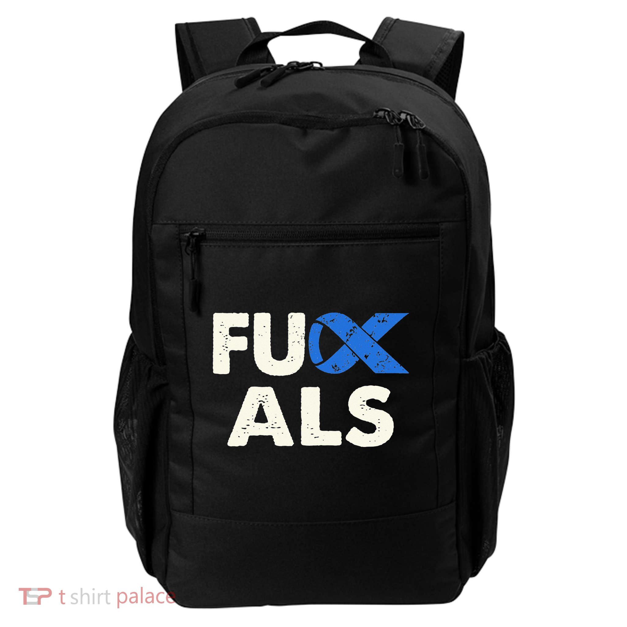 Support ALS Awareness Month Costume Blue Ribbon Backpack