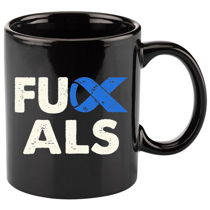 Support ALS Awareness Month Costume Blue Ribbon 11oz C Handle Ceramic Mug