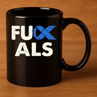 Support ALS Awareness Month Costume Blue Ribbon 11oz C Handle Ceramic Mug