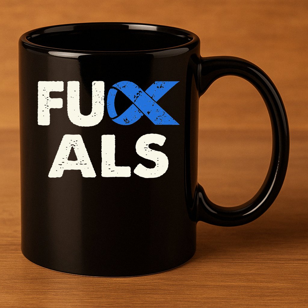 Support ALS Awareness Month Costume Blue Ribbon 11oz C Handle Ceramic Mug
