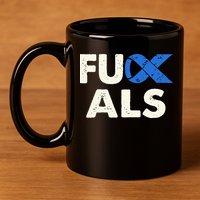 Support ALS Awareness Month Costume Blue Ribbon 11oz C Handle Ceramic Mug