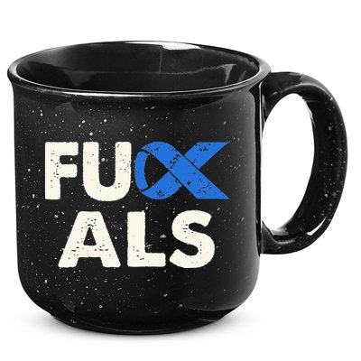 Support ALS Awareness Month Costume Blue Ribbon 15oz Campfire Ceramic Mug
