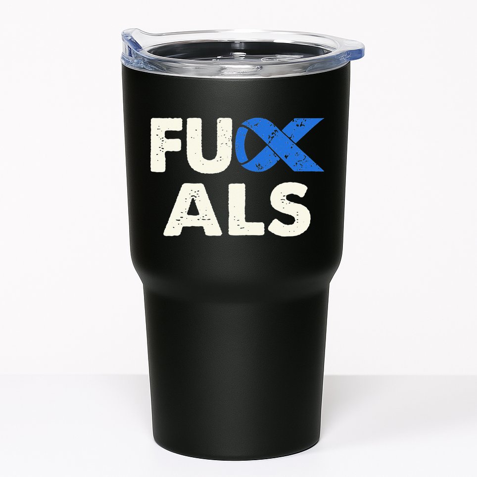 Support ALS Awareness Month Costume Blue Ribbon Tumbler