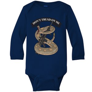 Second Amendment Anti Biden Don't Tread On Me Conservative 29 Baby Long Sleeve Bodysuit