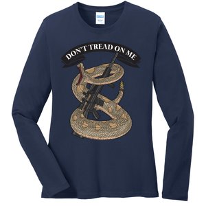 Second Amendment Anti Biden Don't Tread On Me Conservative 29 Ladies Long Sleeve Shirt