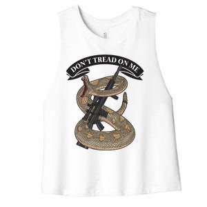 Second Amendment Anti Biden Don't Tread On Me Conservative 29 Women's Racerback Cropped Tank