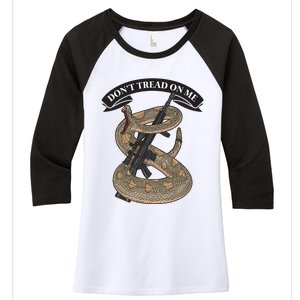 Second Amendment Anti Biden Don't Tread On Me Conservative 29 Women's Tri-Blend 3/4-Sleeve Raglan Shirt