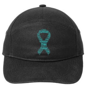 Sexual Assault And Violence Awareness Month Teal Ribbon 7-Panel Snapback Hat