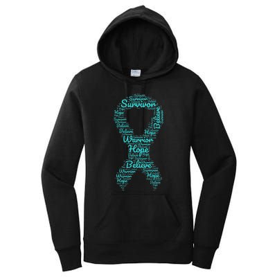 Sexual Assault And Violence Awareness Month Teal Ribbon Women's Pullover Hoodie