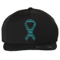 Sexual Assault And Violence Awareness Month Teal Ribbon Wool Snapback Cap