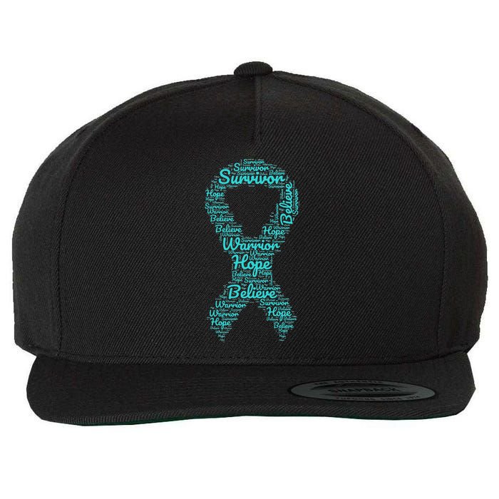 Sexual Assault And Violence Awareness Month Teal Ribbon Wool Snapback Cap