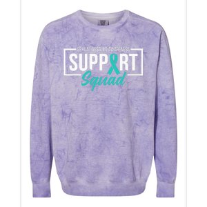 Sexual Assault Awareness Support Squad I Wear Teal Ribbon Colorblast Crewneck Sweatshirt