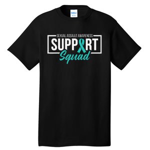 Sexual Assault Awareness Support Squad I Wear Teal Ribbon Tall T-Shirt