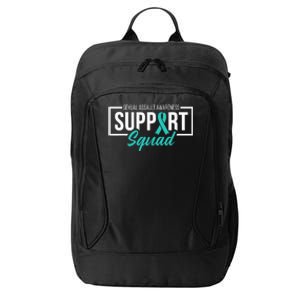 Sexual Assault Awareness Support Squad I Wear Teal Ribbon City Backpack