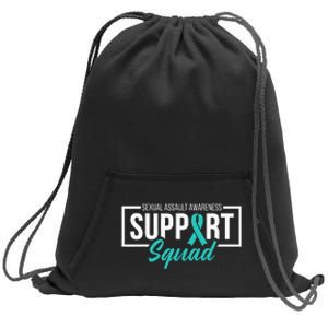 Sexual Assault Awareness Support Squad I Wear Teal Ribbon Sweatshirt Cinch Pack Bag