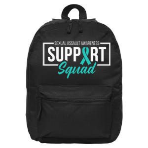 Sexual Assault Awareness Support Squad I Wear Teal Ribbon 16 in Basic Backpack