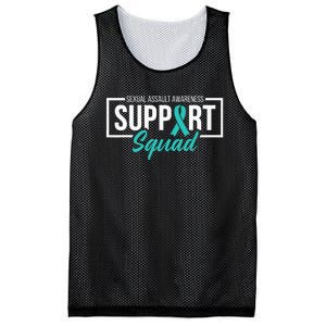 Sexual Assault Awareness Support Squad I Wear Teal Ribbon Mesh Reversible Basketball Jersey Tank