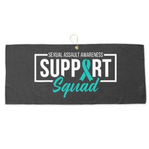 Sexual Assault Awareness Support Squad I Wear Teal Ribbon Large Microfiber Waffle Golf Towel