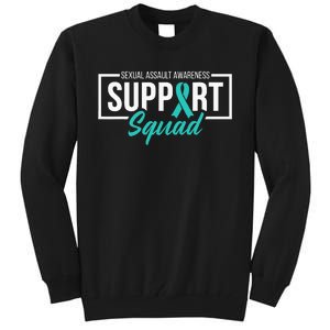 Sexual Assault Awareness Support Squad I Wear Teal Ribbon Tall Sweatshirt