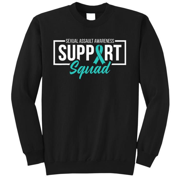 Sexual Assault Awareness Support Squad I Wear Teal Ribbon Tall Sweatshirt