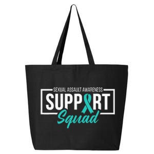 Sexual Assault Awareness Support Squad I Wear Teal Ribbon 25L Jumbo Tote